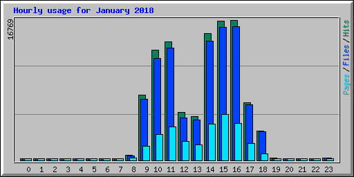Hourly usage for January 2018